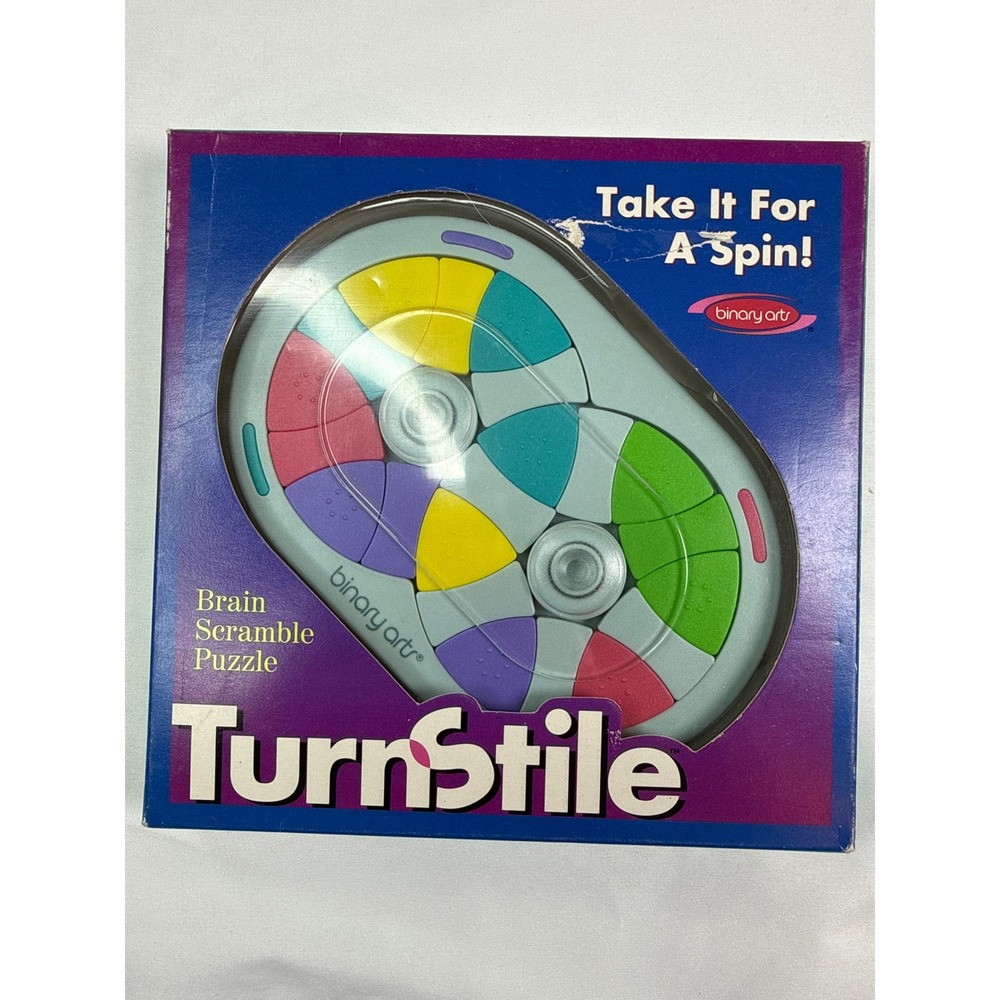 Binary Arts Turnstile Brain Scramble Puzzle Vintage Rotary Logic Game MultiColor